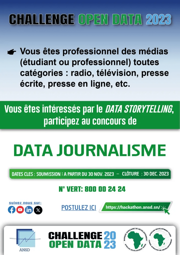 Concours Open Data ANSD 2023 – Dépôts ouverts
