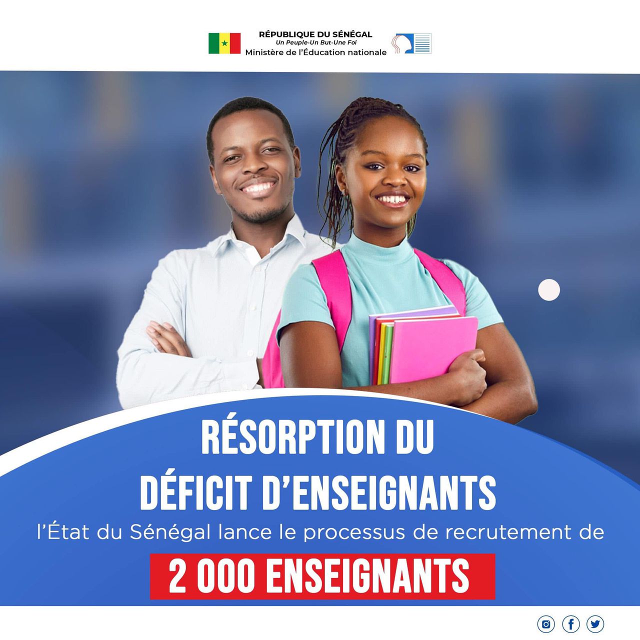 Recrutement 2000 enseignants – Conditions et dossier à fournir
